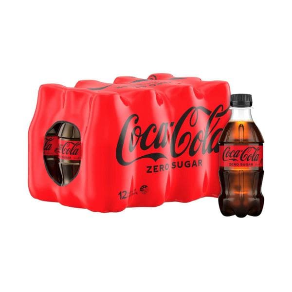 Coca-Cola Zero Sugar Soft Drink Multipack Bottles 300ml (12 Pack)