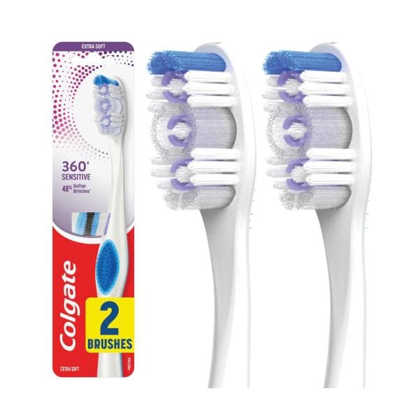 Colgate 360 Sensitive Extra Soft Toothbrush | 2 Pack