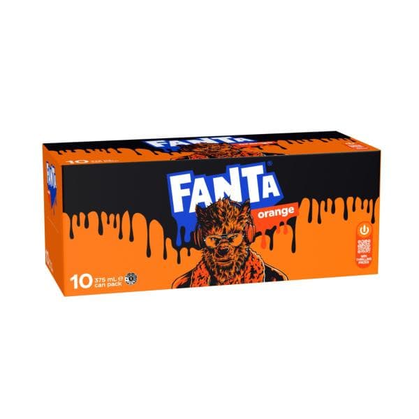 Fanta Orange Soft Drink Multipack Cans 375ml | 10 Pack