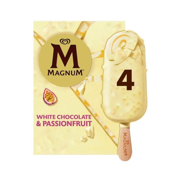 Magnum Passionfruit White Chocolate Ice Cream Sticks 4 Pack | 400mL
