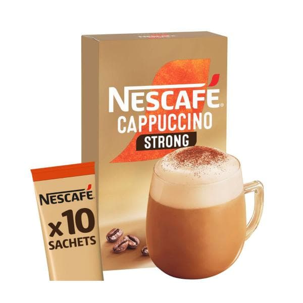 Nescafe Strong Cappuccino Coffee Sachets | 10 Pack