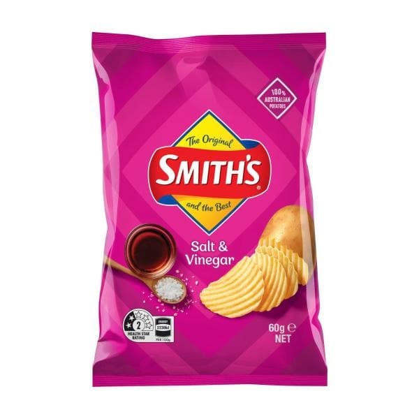 Smiths Salt & Vinegar Crinkle Potato Chips | 60g