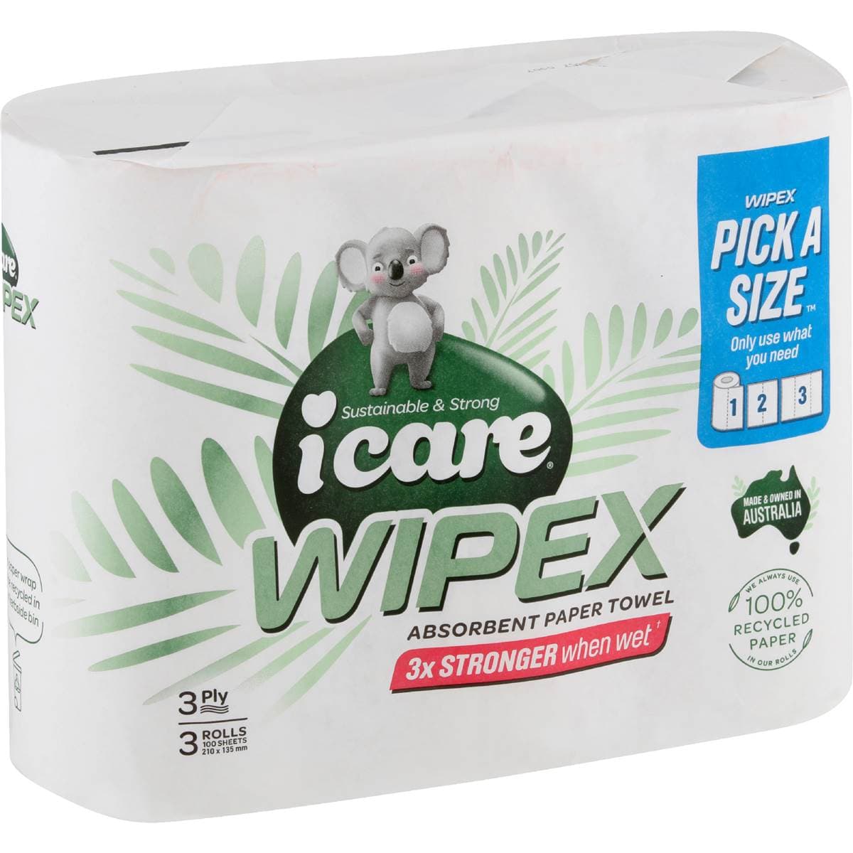 icare Wipex Absorbent Recycled Pick A Size Paper Towel