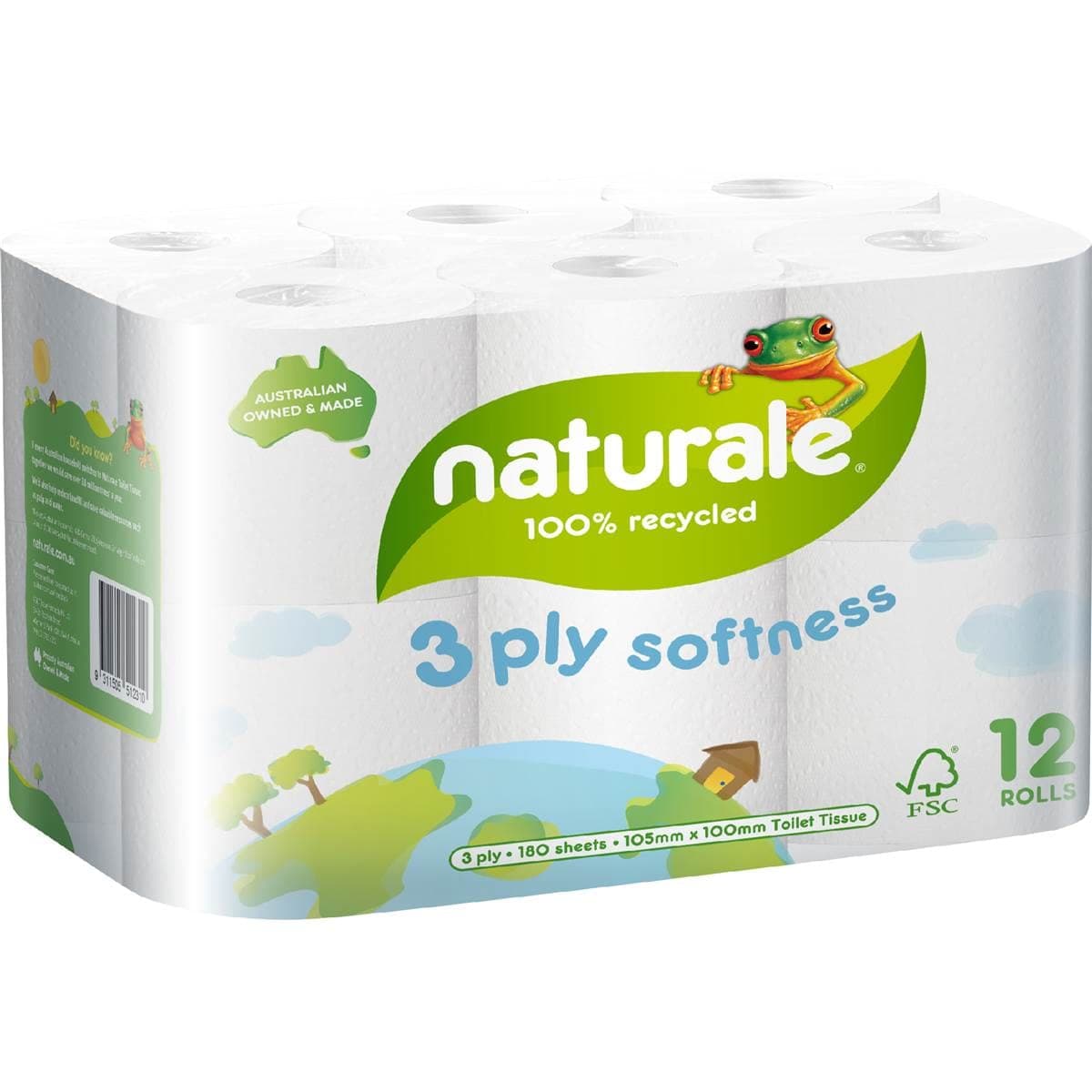 Naturale 100% Recycled 3 Ply Toilet Tissue