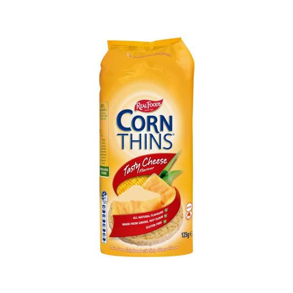 Real Foods Corn Thins Tasty Cheese