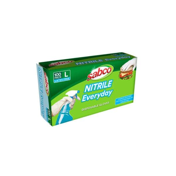 Sabco Nitrile Long Cuff Disposable Gloves Large