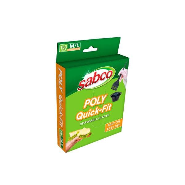 Sabco Poly Quick-Fit Disposable Gloves M/L